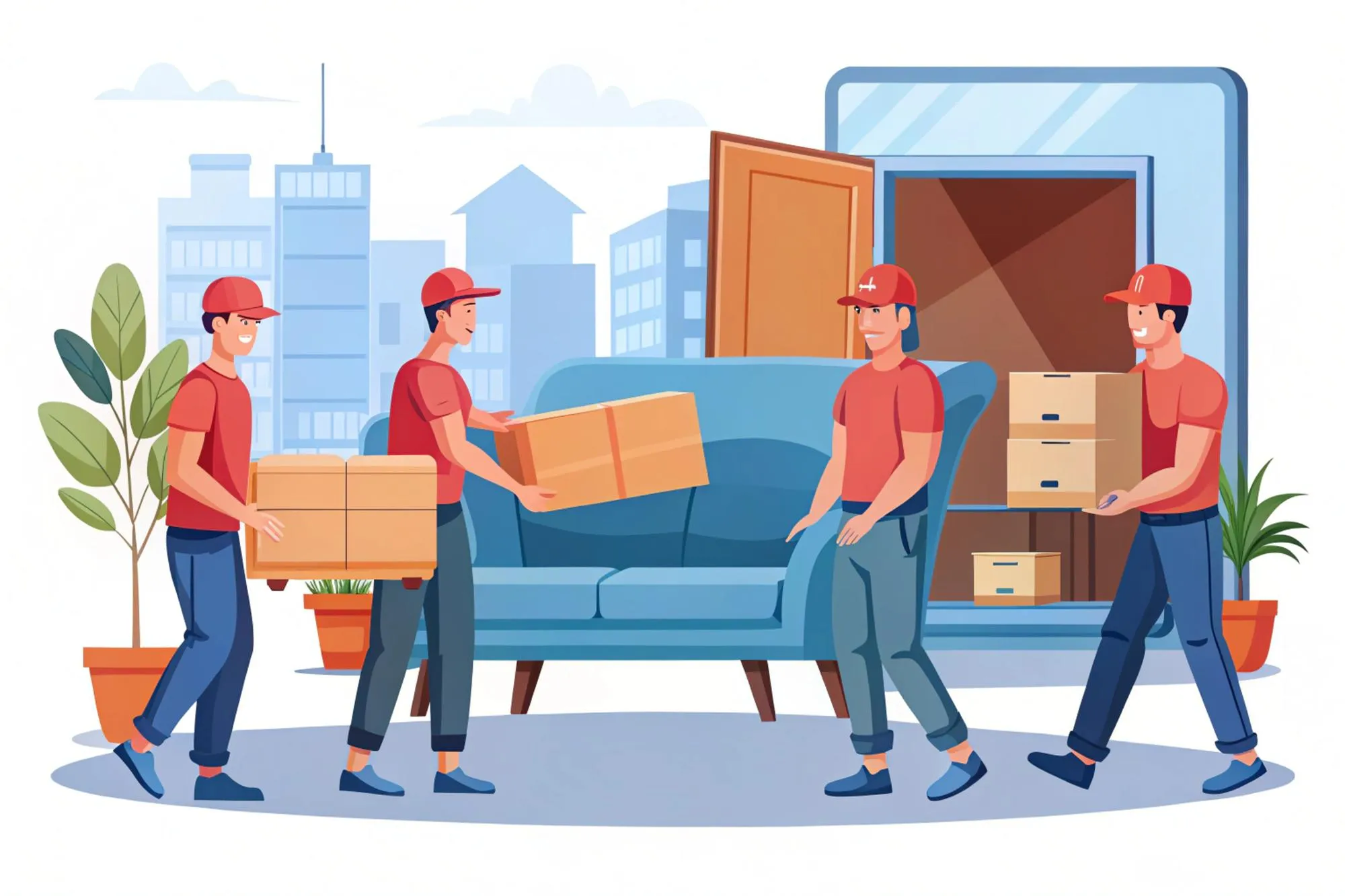 Packers and Movers loading house furnitures and boxes safely in a truck - All Nepal Packers and Movers